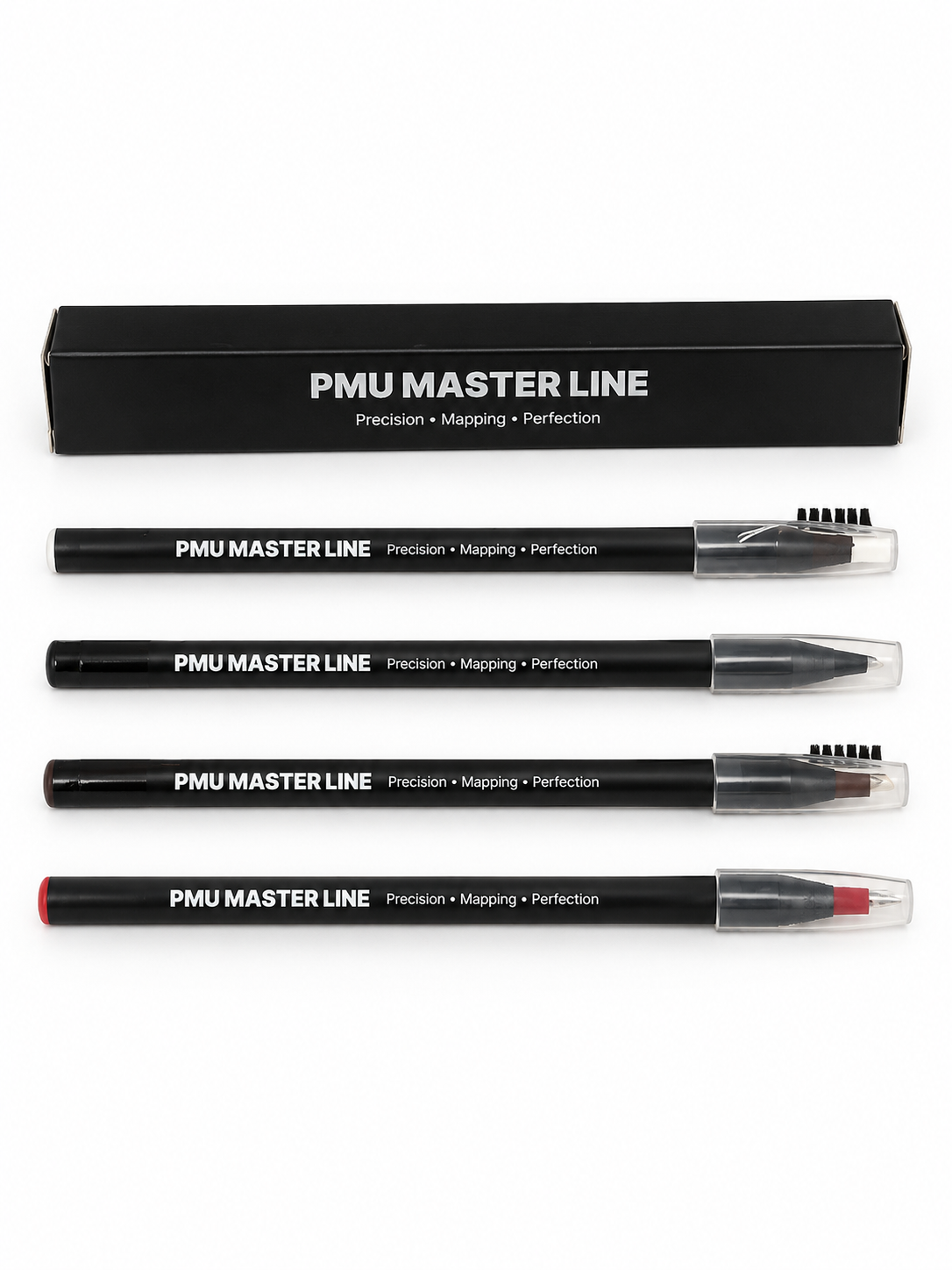 PMU Master Line Waterproof Mapping Pencil Set - Κόκκινο, Λευκό, Καφέ